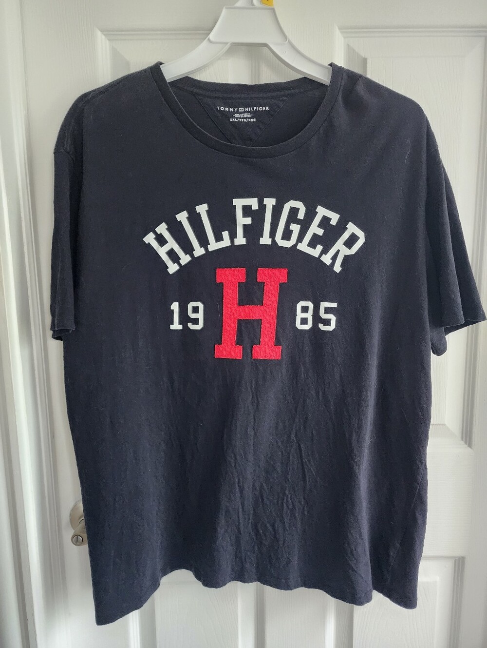 Tommy Hilfiger Navy Tee with Red H and White Lettering / 100102